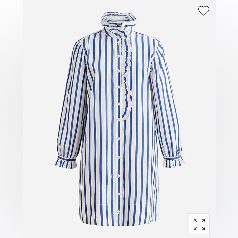 Cottage shirtdress in striped cotton poplin